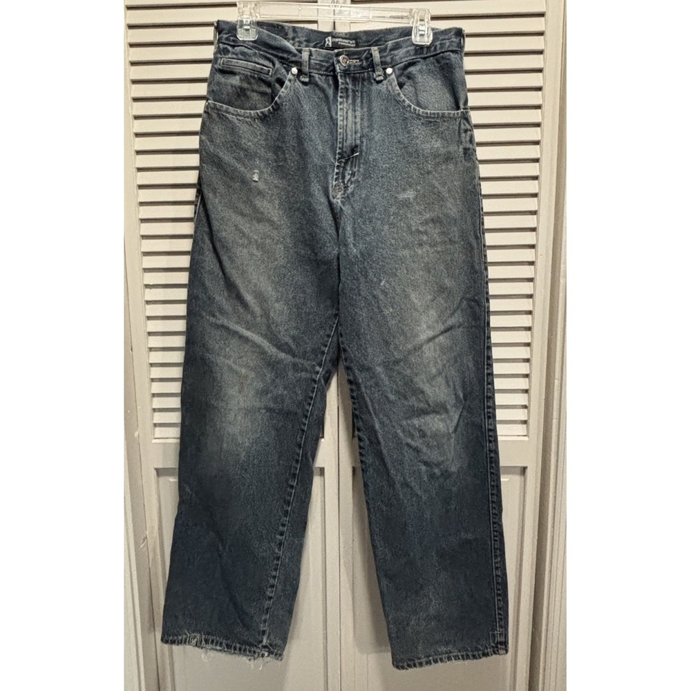 Pro Jek Elements Wide Leg Jeans Zip Denim Size 30 High Rise Logo‎ Pockets